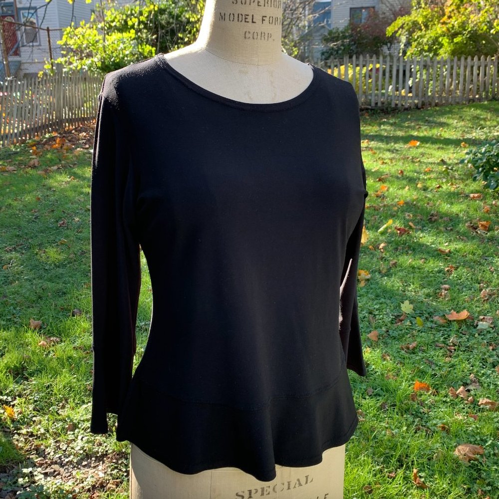 Simpli Black Top with Peplum